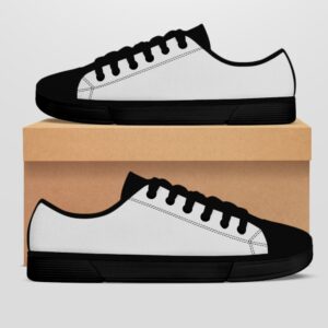 Black Low Top Shoes (White)