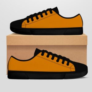 Black Low Top Shoes (Orange)