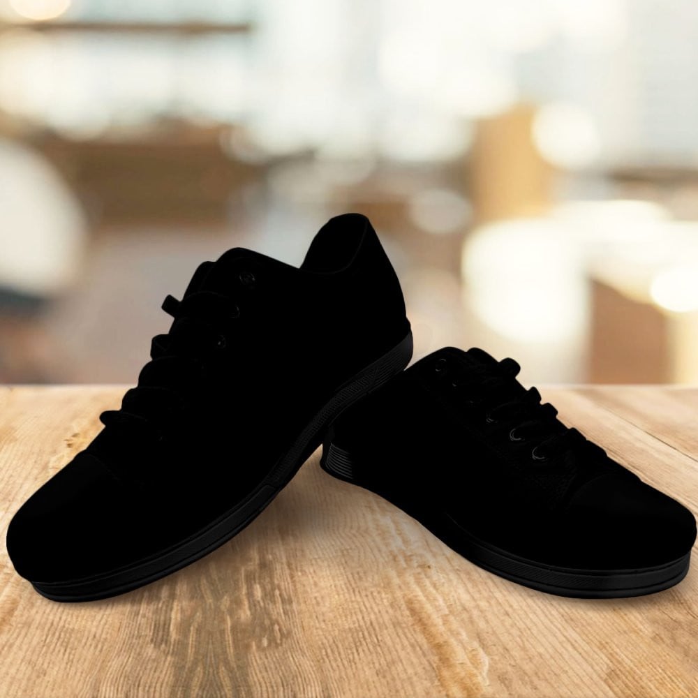 Black Low Top Shoes (Black) 3 Black Low Top Shoes (Black) - Image 3