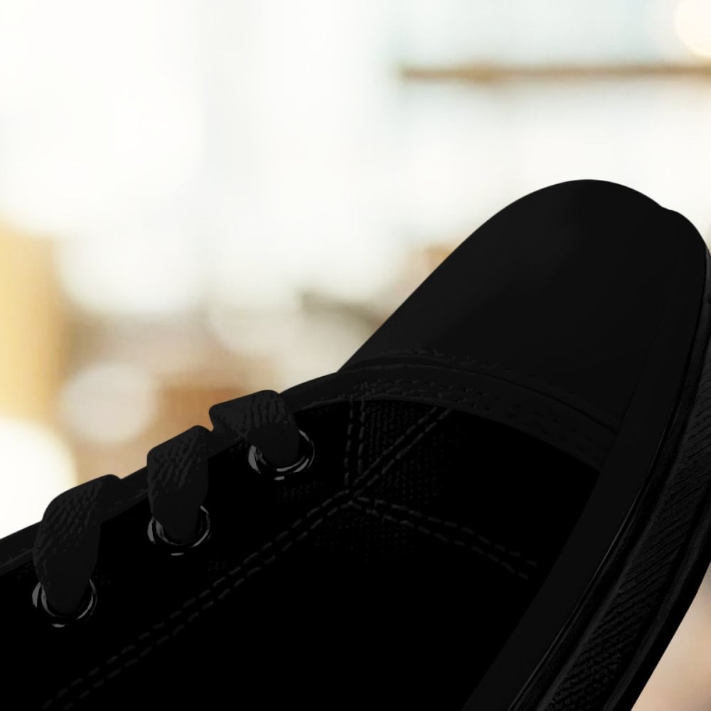 Black Low Top Shoes (Black) 4 Black Low Top Shoes (Black) - Image 4