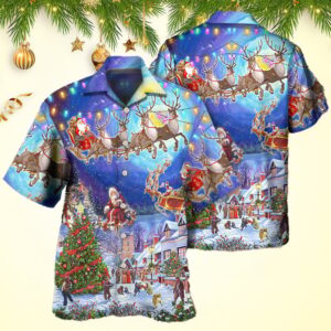 Christmas Santa Claus Snow Night Village Hawaiian Shirt Things To Get For Christmas