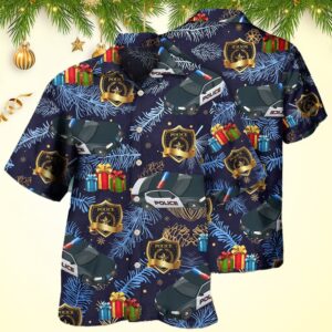 Christmas Police Pattern Merry Christmas Hawaiian Shirt Christmas Gifts For Him