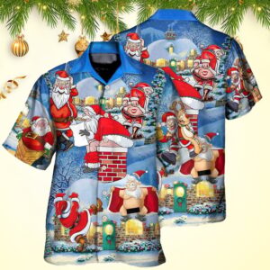Christmas Rebellious Santa Claus Drunk Beer Troll Christmas Hawaiian Shirt Men's