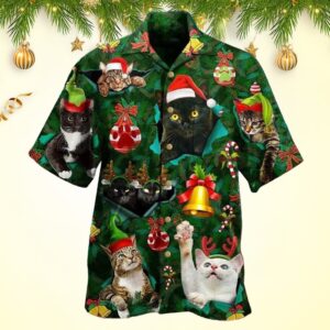 Cat Christmas Hawaiian Shirt Hawaiian Shirt With Cat Face Best Christmas Gifts 2026