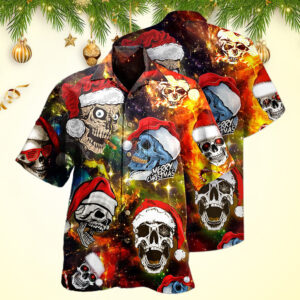 Skull Love Christmas Hawaiian Shirt Christmas Hawaiian Shirt Men's WoMen's