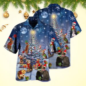 Cats Love Christmas Hawaiian Shirt With Cat Face Top Christmas Gifts 2026