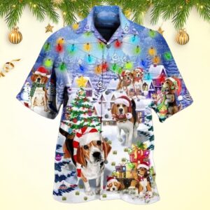 Merry Beagle Christmas Hawaiian Shirt Christmas Hawaiian Shirt Men's Holiday Gifts