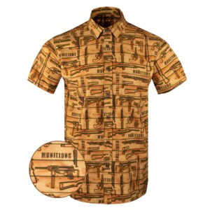Munitions Button Down Shirt Gun Hawaiian Shirt Present For Gun Lovers