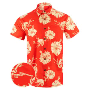Rango Rifle Button Down Shirt Tactical Aloha Print Shirt Gifts For Gun Lovers
