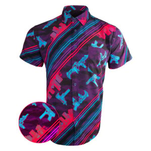 Ocean Drive Button Down Shirt Gun Print Hawaiian Shirt Xmas Gifts For Father