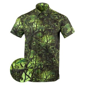 Full Metal Jacket Button Down Shirt Tactical Tropical Print Shirt Gifts For Gun Lovers
