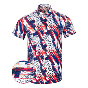 Eagles And Deagles Button Down Shirt Pearl Snaps Clothing Gun Print Hawaiian Shirt Dad Gifts