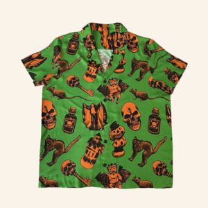 Future Monsters Merch Trick Or Trinkets Iii Button Up Shirt Halloween Gifts Ideas