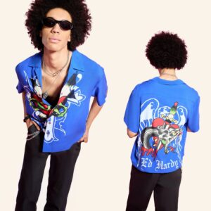 Ed Hardy Merch Cross Snake Hawaiian Shirt Ed Hardy Shirt Gifts For Son In Law