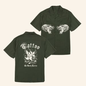 Ed Hardy Merch Tiger Twill Hawaiian Shirt Ed Hardy Tattoo Shirt Xmas Gifts For Dad