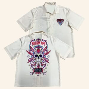 Sullivan King Merch Reckless Beach Club Button Up Shirt Demented Skull Shirt Gifts For Him