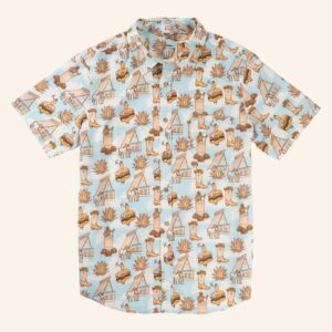 Whataburger Merch Sendero x Whataburger Cowboy Drive Thru Hawaiian Shirt Husband Gifts