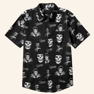 Misfits Merch Misfits Button Up Shirt Christmas Gifts For Rock Fans