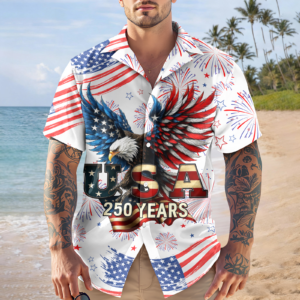 Patriotic Bald Eagle Usa 250 Years Hawaii Shirt America 250 Merchandise Gifts For Patriotic Dad