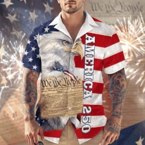 Eagle America Independence Day Cool Hawaiian Shirt America 250 Merchandise Patriotic Mothers Day Gifts