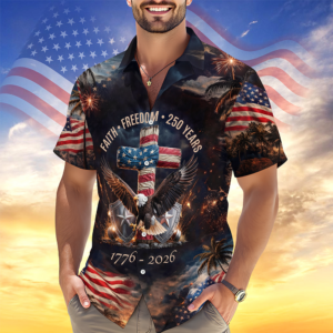 250 Years Of Freedom 1776 - 2026 Eagle Patriotic Hawaii Shirt America 250 Merchandise Patriotic Themed Gifts