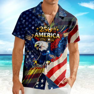 Patriotic 250th America 1776-2026 Eagle Hawaii Shirt America 250 Merchandise Patriotic Gifts For Him
