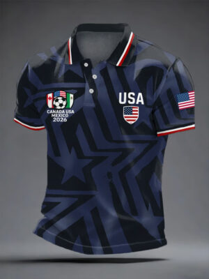 USA Soccer Polo Shirt World Cup 2026 Fan Gear Canada Mexico Football Clothing Gift For USA Fans