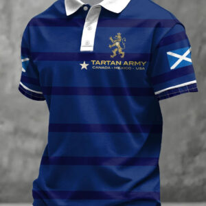 Tartan Army Scotland Polo Shirt Canada Mexico USA 2026 World Cup Fan Gear Gift For Soccer Supporters