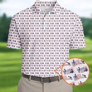 Naughty Position American Flag Polo Golf Shirts 250th Anniversary Golf Shirts For Men