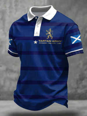 Tartan Army Canada Mexico USA Polo Shirt Scotland 2026 World Cup Fan Gear Gift For Soccer Fans
