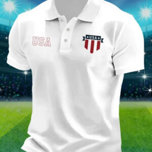 USA Soccer Shield Polo Shirt World Cup 2026 Fan Clothing Gift For American Football Supporters