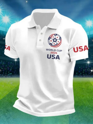 World Cup 2026 USA Polo Shirt Soccer Fan Gear Best Gift For American Football Supporters