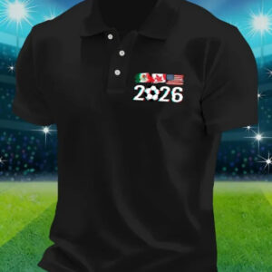 World Cup 2026 Soccer Polo Shirt Mexico Canada USA Fan Gear Gift For Football Supporters