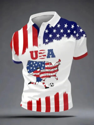 USA Soccer Polo Shirt World Cup 2026 Patriotic Map Fan Clothing Gift For Football Lovers