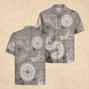 US Navy 250th Years Anniversary Hawaiian Shirt Patriotic Gift Ideas for Father's Day