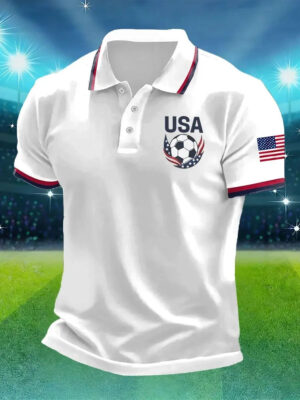 USA Football Polo Shirt FIFA World Cup 2026 USA Apparel Gift For Football Fans