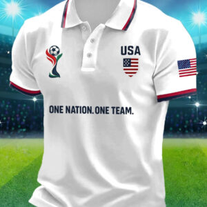 USA Soccer One Nation One Team Polo Shirt FIFA World Cup 2026 USA Merch Gift For Fan