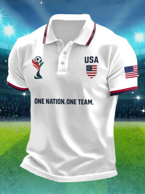 USA Soccer One Nation One Team Polo Shirt FIFA World Cup 2026 USA Merch Gift For Fan