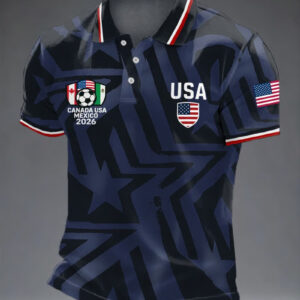USA FIFA World Cup 2026 Polo Shirt Canada Mexico Host Nations Soccer Fan Apparel Gift