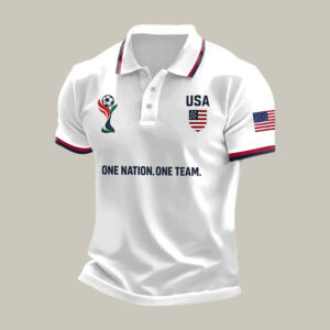 FIFA World Cup 2026 USA Polo Shirt One Nation One Team Shirt Present For Father