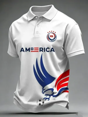 USA Football 2026 World Cup Polo Shirt Game Day Merch 22nd World Cup Souvenirs And Gifts
