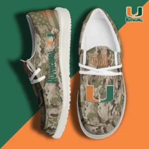 Custom Name NCAA Miami Hurricanes 2026 Hey Dude Shoes