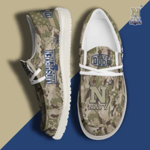 Custom Name NCAA Navy Midshipmen 2026 Hey Dude Shoes