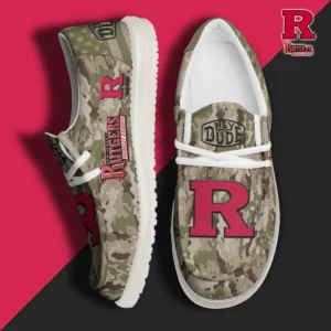 Custom Name NCAA Rutgers Scarlet Knights 2026 Hey Dude Shoes