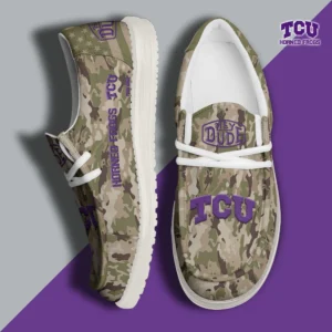 Custom Name NCAA TCU Horned Frogs 2026 Hey Dude Shoes