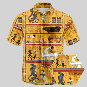 Alien Ancient Egyptian Murals Hawaiian Shirt