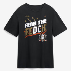 Anaheim Ducks Black 2026 Stanley Cup Playoffs Hometown Slogan Fear The Flock T-Shirt1