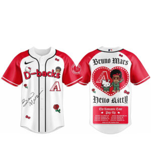 Arizona Diamondbacks Bruno Mars x Hello Kitty 2026 The Romantic Tour Baseball Jersey