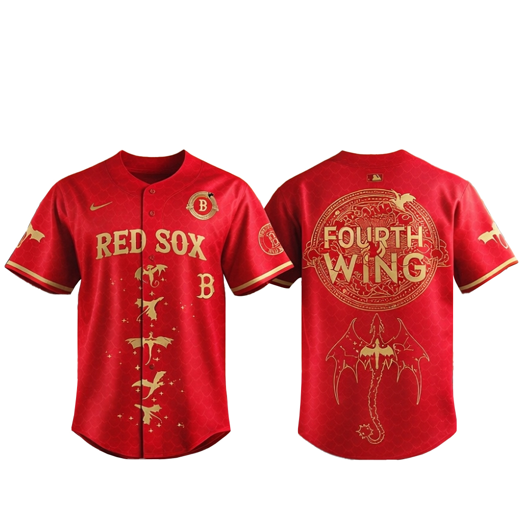 Bos Red Sox X Fourth Wing Book Series Night 2026 Baseball Jersey 1 Bos Red Sox X Fourth Wing Book Series Night 2026 Baseball Jersey