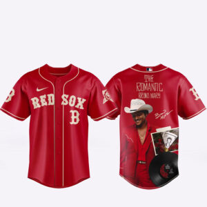 Boston Red Sox x Bruno Mars The Romantic Tour 2026 Red Baseball Jersey